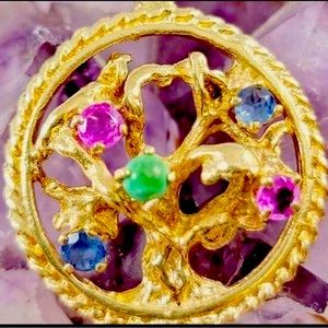 14k Vintage Large Tree of Life Pendant